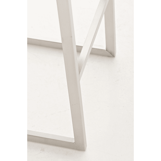 Taburete de bar Paros con tapizado de cuero sintético Simil cuero Crema 48X42X104 cm
