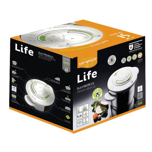 Panela de pressão 22 cm 6,5 L LIFECOOK aço inoxidável