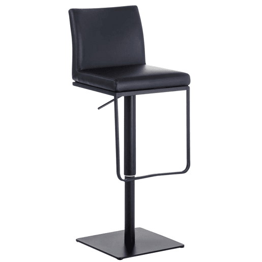 Taburete de bar Panamá con revestimiento de polipiel Simil cuero Negro 44X42X86 cm