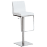 Taburete de bar Panamá con revestimiento de polipiel Simil cuero Blanco 44X42X86 cm
