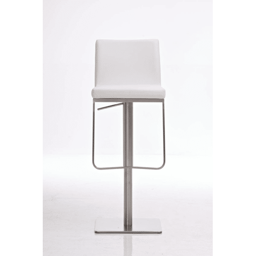 Taburete de bar Panamá con revestimiento de polipiel Simil cuero Blanco 44X42X86 cm