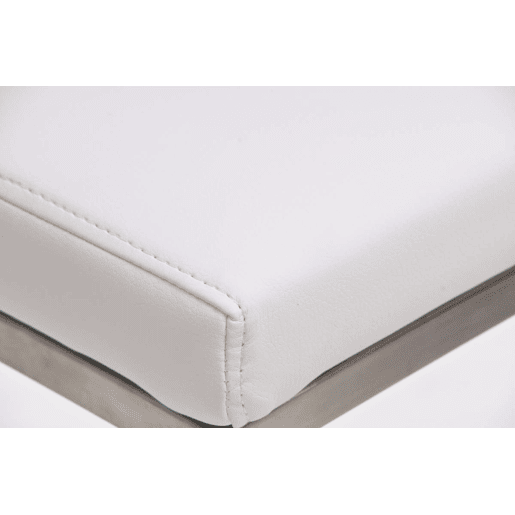 Taburete de bar Panamá con revestimiento de polipiel Simil cuero Blanco 44X42X86 cm