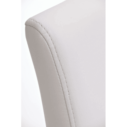 Taburete de bar Panamá con revestimiento de polipiel Simil cuero Blanco 44X42X86 cm