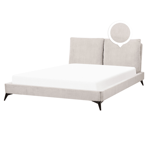 Cama Bombazine MELLE 160 x 200 cm Creme claro