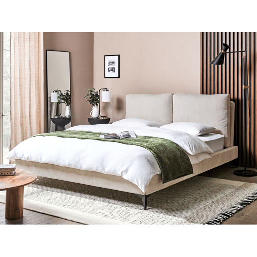 Cama Bombazine MELLE 160 x 200 cm Creme claro