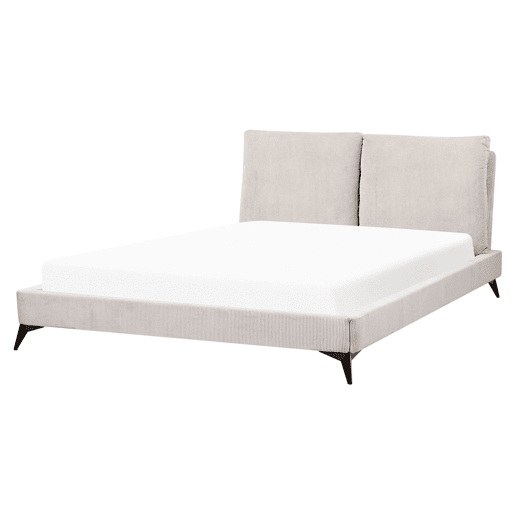 Cama Bombazine MELLE 160 x 200 cm Creme claro