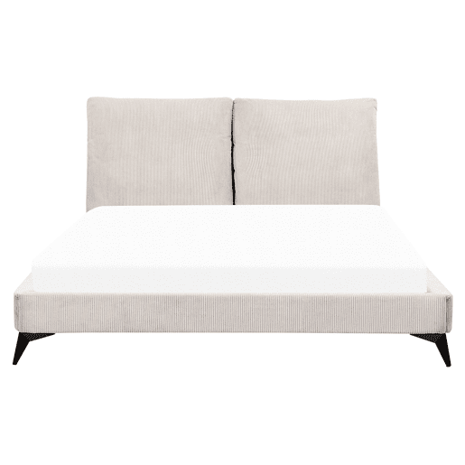 Cama Bombazine MELLE 160 x 200 cm Creme claro
