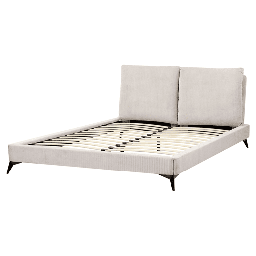 Cama Bombazine MELLE 160 x 200 cm Creme claro