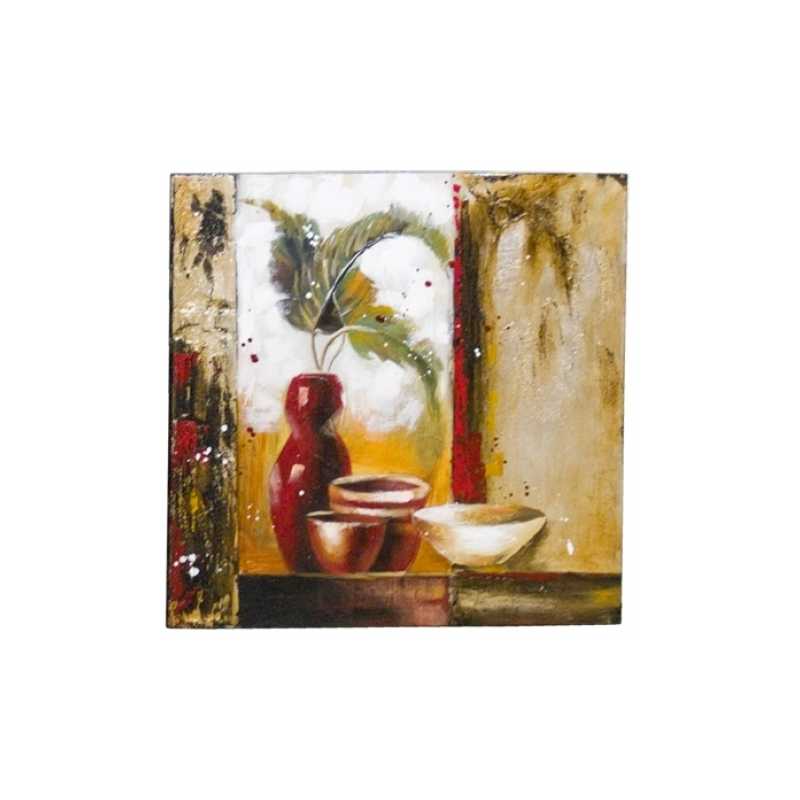 Cuadro decorativo para salón o dormitorio| con motivo cuencos|multicolor|diseño abstracto