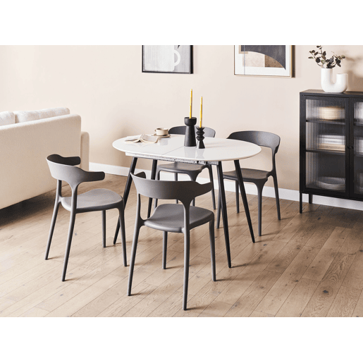 Mesa de jantar extensível STAVERTON Branco 120160 cm 80 cm