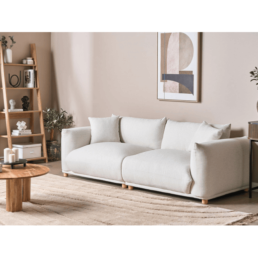 Sofá LUVOS Tecido Branco creme 3 lugares