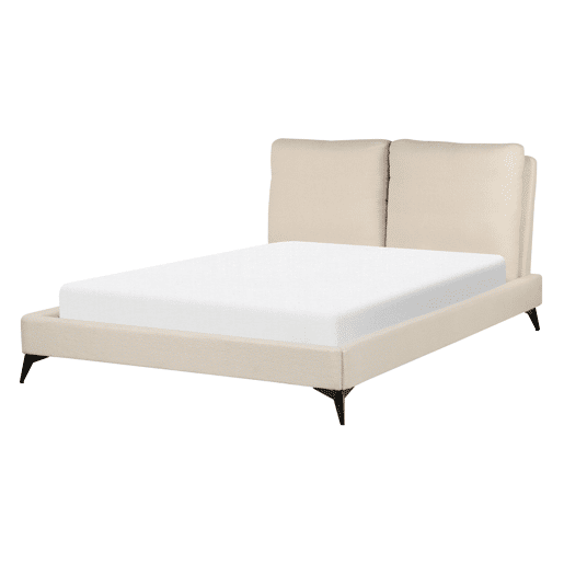 Cama Bouclé MELLE 140 x 200 cm Creme