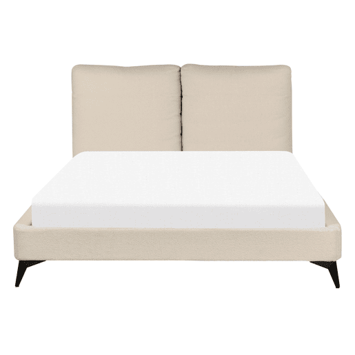 Cama Bouclé MELLE 140 x 200 cm Creme