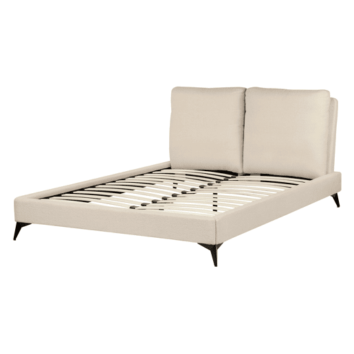 Cama Bouclé MELLE 140 x 200 cm Creme