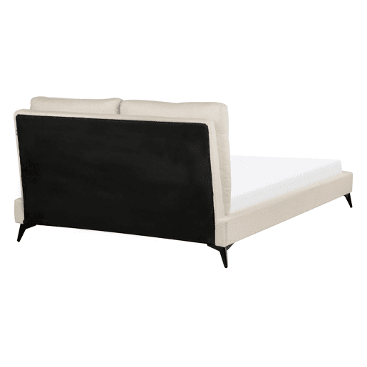 Cama Bouclé MELLE 140 x 200 cm Creme