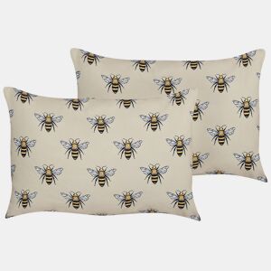 Conjunto de 2 almofadas de jardim CANNETO Padrão animal 40 x 60 cm Creme