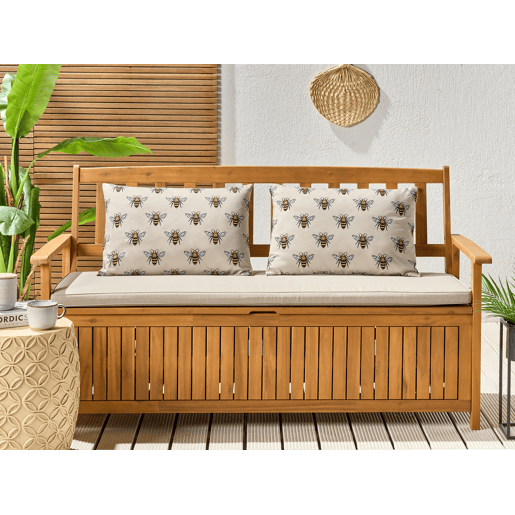 Conjunto de 2 almofadas de jardim CANNETO Padrão animal 40 x 60 cm Creme