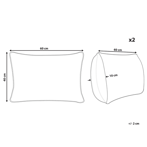 Conjunto de 2 almofadas de jardim CANNETO Padrão animal 40 x 60 cm Creme
