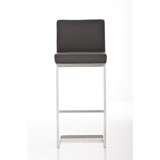 Taburete de bar Paros con tapizado de cuero sintético Simil cuero Marrón 48X42X104 cm