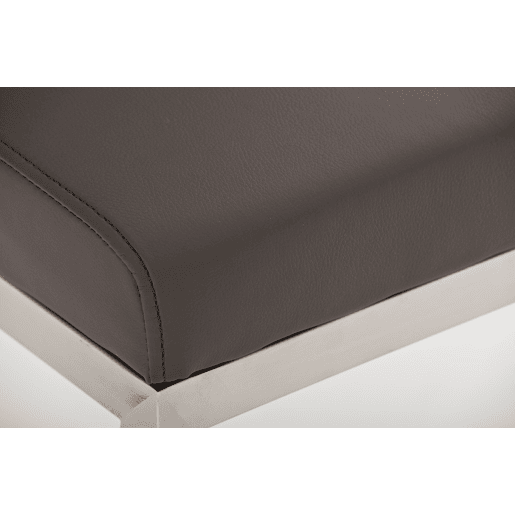 Taburete de bar Paros con tapizado de cuero sintético Simil cuero Marrón 48X42X104 cm