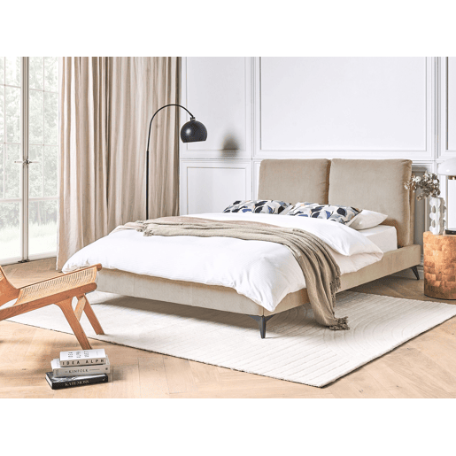 Cama Bombazine MELLE 140 x 200 cm Taupe