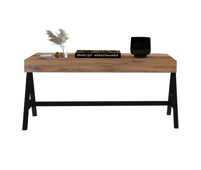 Mesa auxiliar,100% tablero de aglomerado rechapado en melamina, color atlantic negro