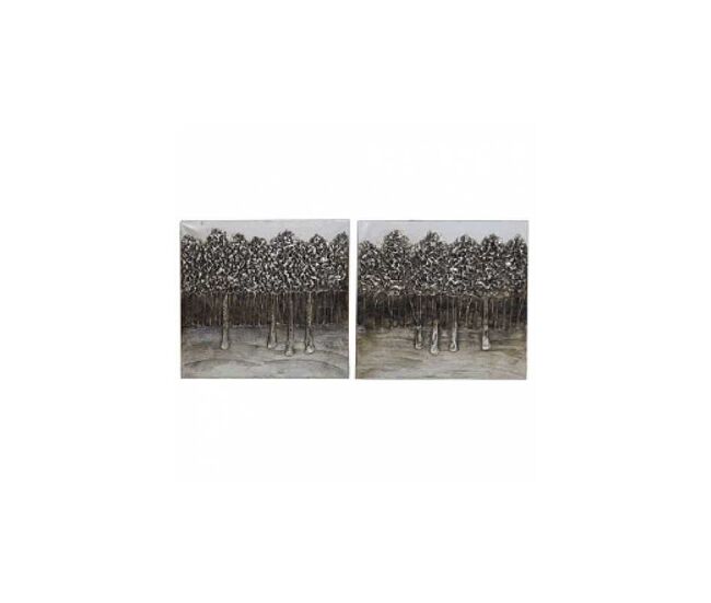 Conjunto 2 cuadros moderno arboles