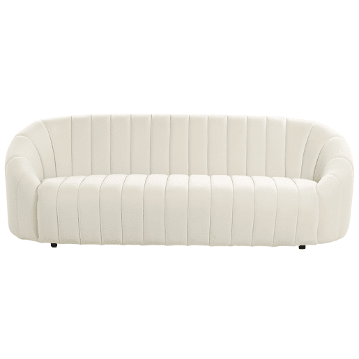 Sofá MALUNG Veludo Branco creme 3 lugares