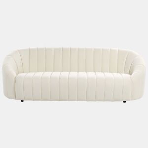 Sofá MALUNG Veludo Branco creme 3 lugares