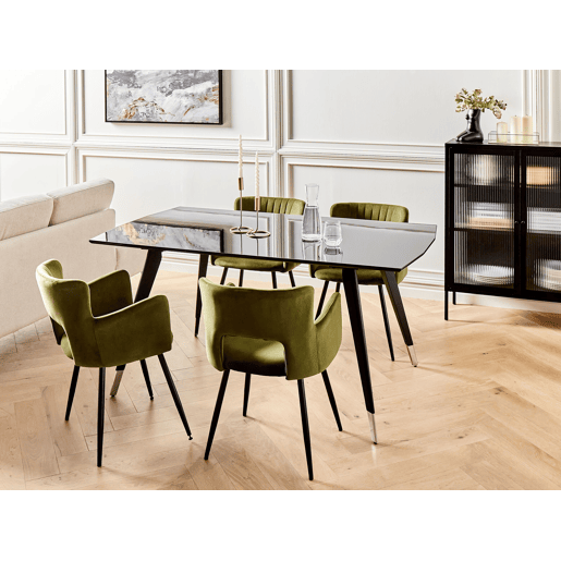 Mesa de jantar MOSSLE Preto 160 cm 90 cm