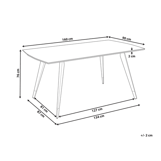 Mesa de jantar MOSSLE Preto 160 cm 90 cm