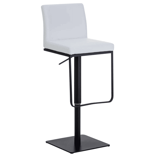 Taburete de bar Panamá con revestimiento de polipiel Simil cuero Blanco 44X42X86 cm