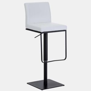 Taburete de bar Panamá con revestimiento de polipiel Simil cuero Blanco 44X42X86 cm