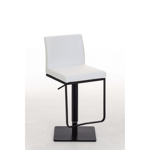 Taburete de bar Panamá con revestimiento de polipiel Simil cuero Blanco 44X42X86 cm