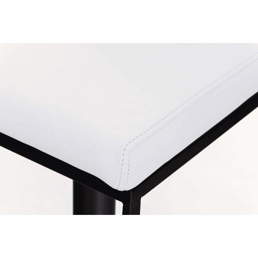 Taburete de bar Panamá con revestimiento de polipiel Simil cuero Blanco 44X42X86 cm