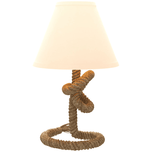 HOMCOM Candeeiro de Mesa LED Candeeiro de Mesa de Cabeceira com Base de Metal Corda de Linho e Ecrã de Tecido Suporte para Lâmpada E27 Máx. 40W Luzes Branco Quente para Dormitório Ø28x45,5 cm Marrom e Bege