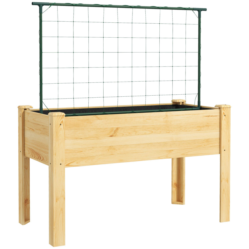 Huerto Urbano Elevado Madera de Abeto, Acero Outsunny