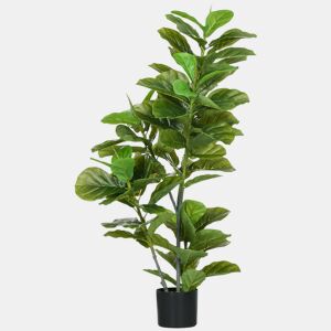 HOMCOM Planta Artificial Ficus 110 cm Planta Artificial com 90 Folhas Musgo e Vaso Planta Artificial Decorativa para Interior e Exterior Casa Sala de Estar Verde
