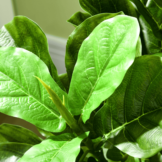 HOMCOM Planta Artificial Ficus 110 cm Planta Artificial com 90 Folhas Musgo e Vaso Planta Artificial Decorativa para Interior e Exterior Casa Sala de Estar Verde