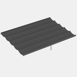 Outsunny Telhado para Pérgola 3,5x2,6 m, Cobertura de Substituição Retrátil para Estrutura de Pérgola 4x3 m, UV30+, Tecido Apenas para Pérgola de Jardim com 10 Orifícios de Drenagem, Cinzento Escuro