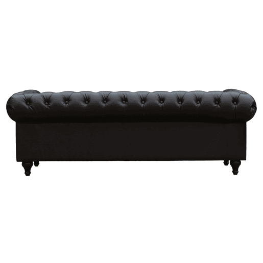 Canapé fixo Chesterfield Aliza - 204 x 80 x 58 cm - 3 lugares - Marron