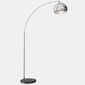 HOMCOM Candeeiro de Pé em Forma de Arco com Altura e Comprimento Ajustáveis Candeeiro de Leitura para Lâmpadas E27 Potência Máxima 40W com Interruptor de Pé 110-115x30x170-180 cm Prata e Preto
