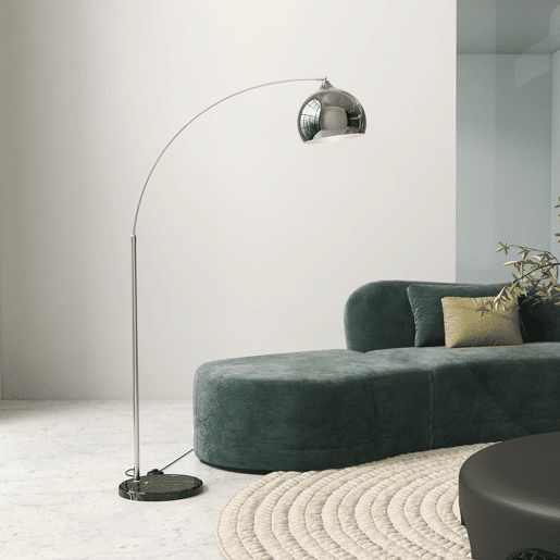 HOMCOM Candeeiro de Pé em Forma de Arco com Altura e Comprimento Ajustáveis Candeeiro de Leitura para Lâmpadas E27 Potência Máxima 40W com Interruptor de Pé 110-115x30x170-180 cm Prata e Preto