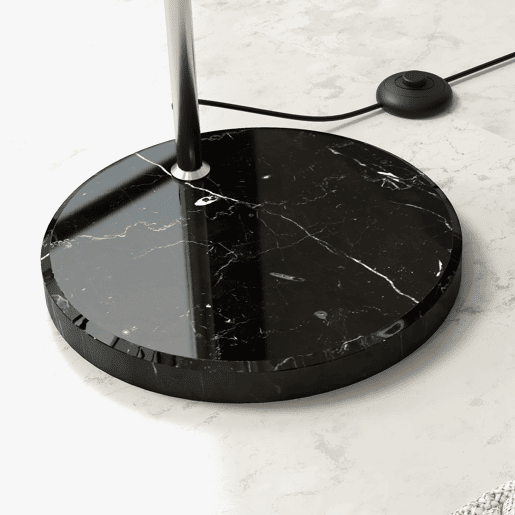 HOMCOM Candeeiro de Pé em Forma de Arco com Altura e Comprimento Ajustáveis Candeeiro de Leitura para Lâmpadas E27 Potência Máxima 40W com Interruptor de Pé 110-115x30x170-180 cm Prata e Preto