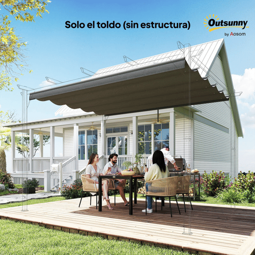 Outsunny Cobertura para Pérgola 2,5x2,55 m Teto de Substituição Retrátil para Pérgola com 10 Orifícios de Drenagem Cinza Escuro Outsunny Cobertura para Pérgola 2,5x2,55 m Teto de Substituição Retrátil para Pérgola com 10 Orifícios de Drenagem Cinza Escuro