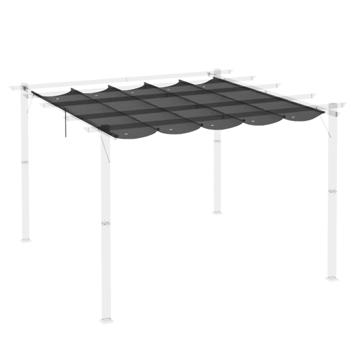 Outsunny Cobertura para Pérgola 2,5x2,55 m Teto de Substituição Retrátil para Pérgola com 10 Orifícios de Drenagem Cinza Escuro Outsunny Cobertura para Pérgola 2,5x2,55 m Teto de Substituição Retrátil para Pérgola com 10 Orifícios de Drenagem Cinza Escuro