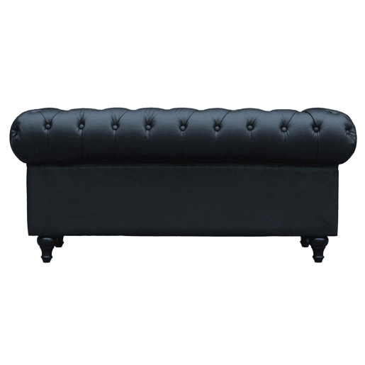 Sofá fixo Chesterfield Aliza - 157 x 82 x 70 cm - 2 lugares - Preto