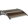 Outsunny Marquise de Proteção 75x100 cm Marquise de Exterior para Portas e Janelas contra Sol e Chuva com Suporte de Liga de Alumínio Marrom e Preto