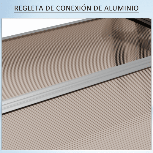 Outsunny Marquise de Proteção 75x100 cm Marquise de Exterior para Portas e Janelas contra Sol e Chuva com Suporte de Liga de Alumínio Marrom e Preto