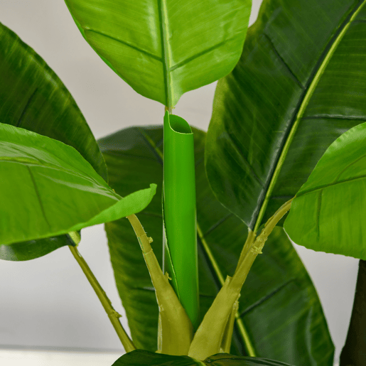 HOMCOM Bananeira Artificial 150 cm Planta Artificial com Vaso e 18 Folhas Planta Artificial para Decoração de Casa Varanda Jardim Sala de Estar Escritório Verde